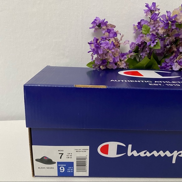 Champion Slide Sandals,Black Unisex,NWT - Picture 5 of 6